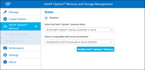 intel optane memory and storage management